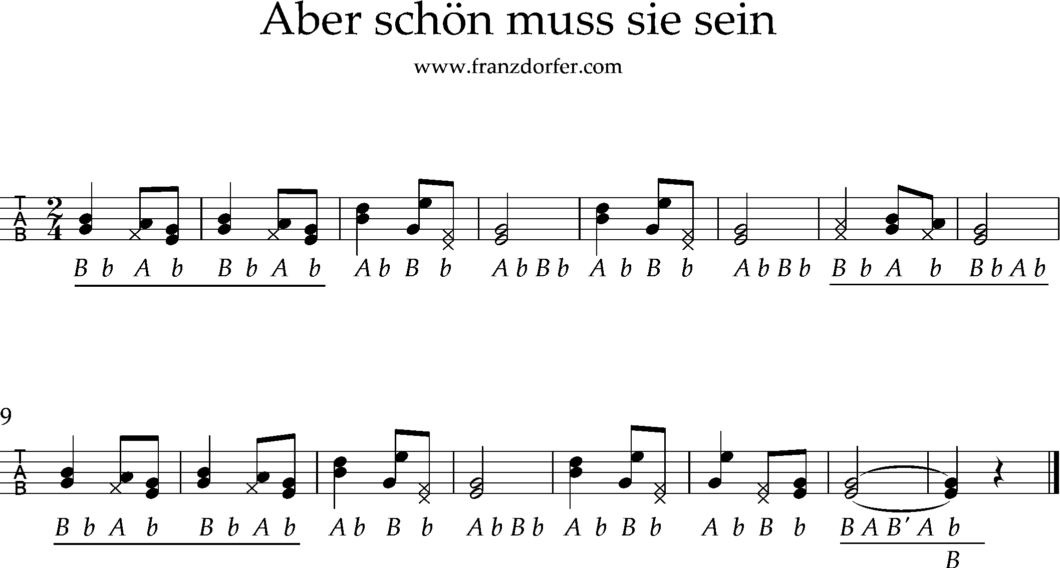 aber schön mujss sie sein, quetschnnoten, Ziach, Steirische lernen htiffschrift, aber schön muss sie sein